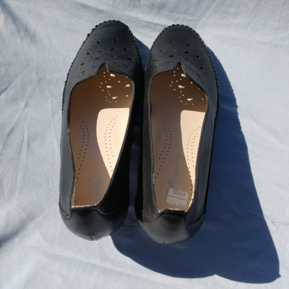 SAS Black Perforated Slip-On Loafers